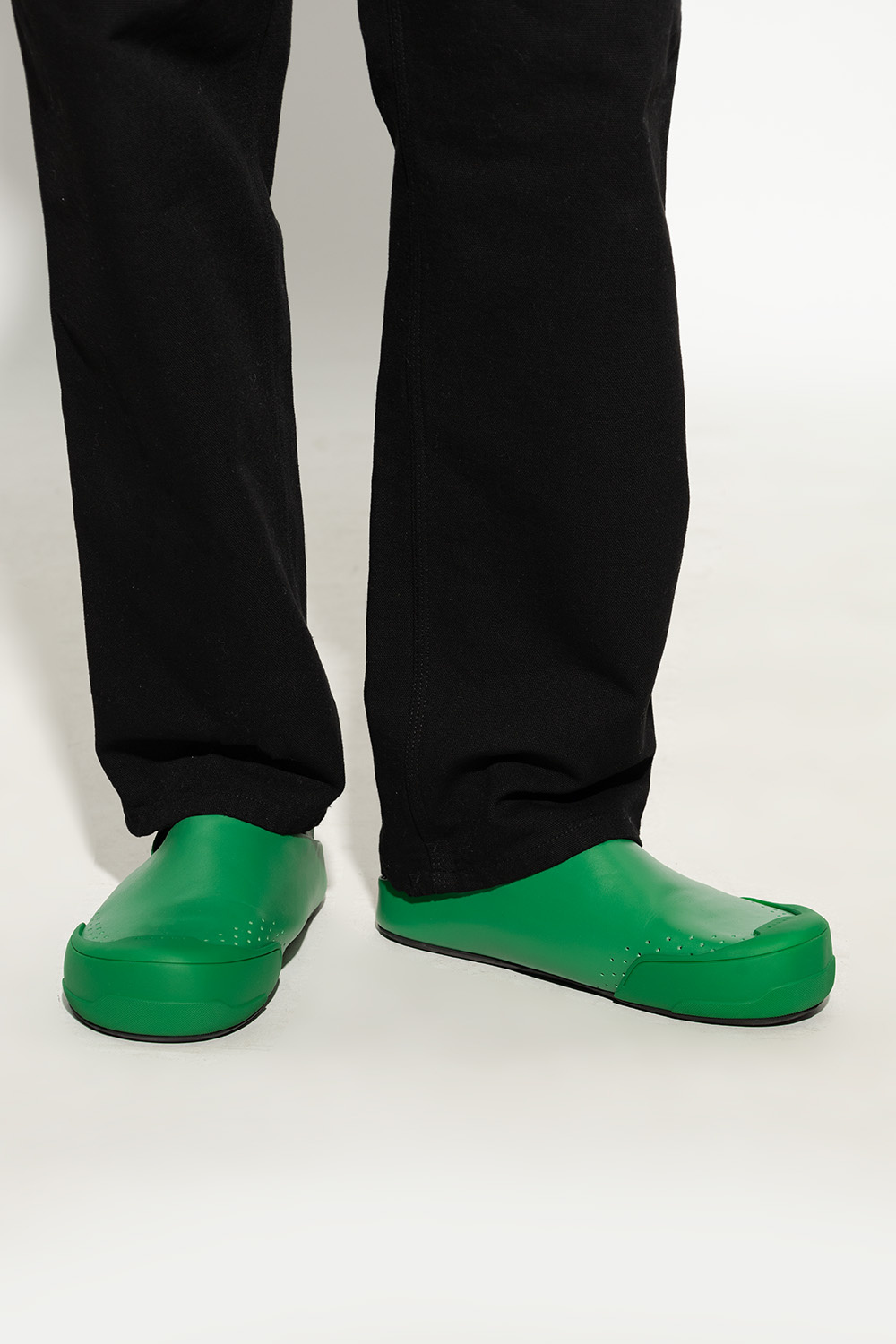 Green Leather shoes with logo Marni - SchaferandweinerShops